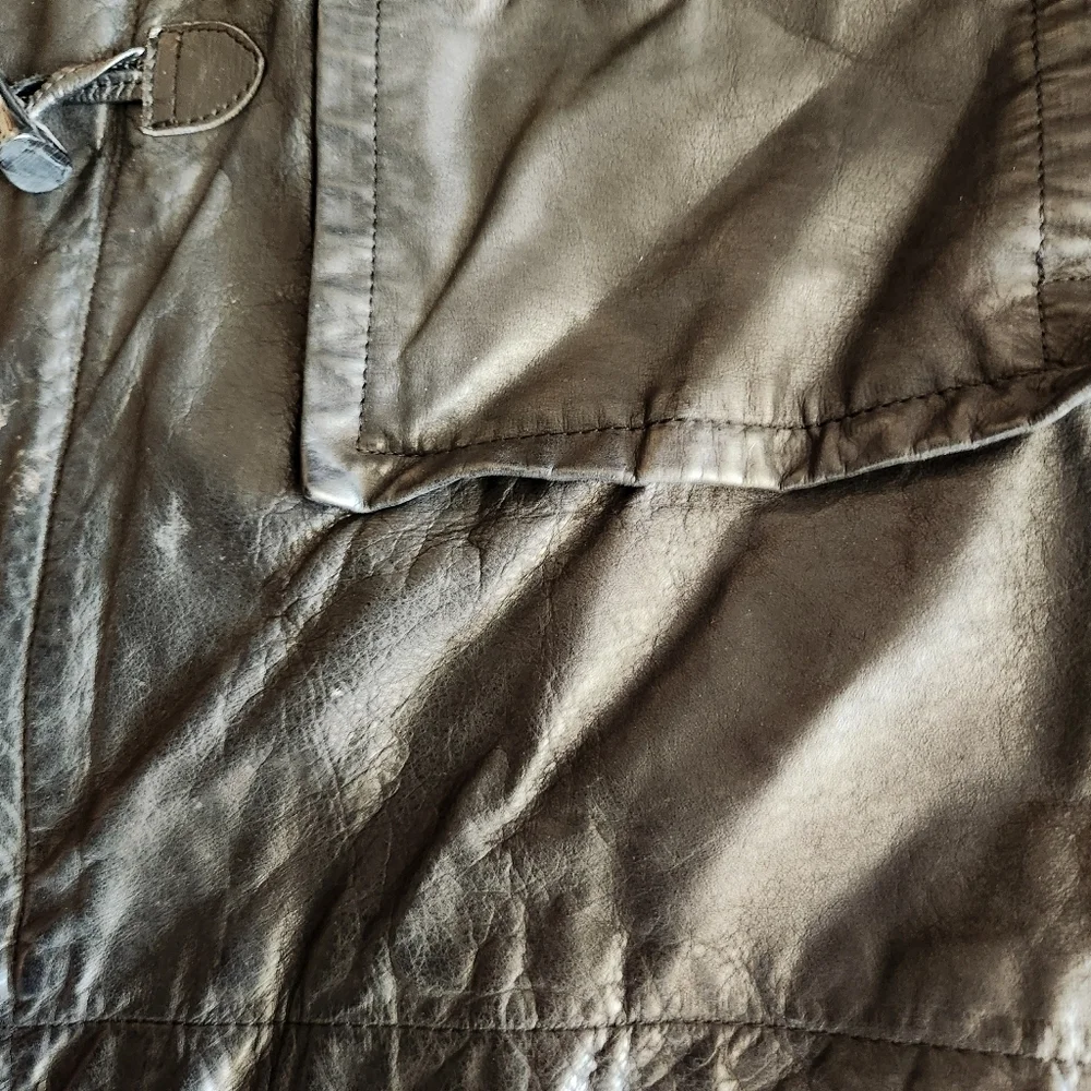 Triple Fat Goose Black Genuine Leather Men's Size Medium Coat